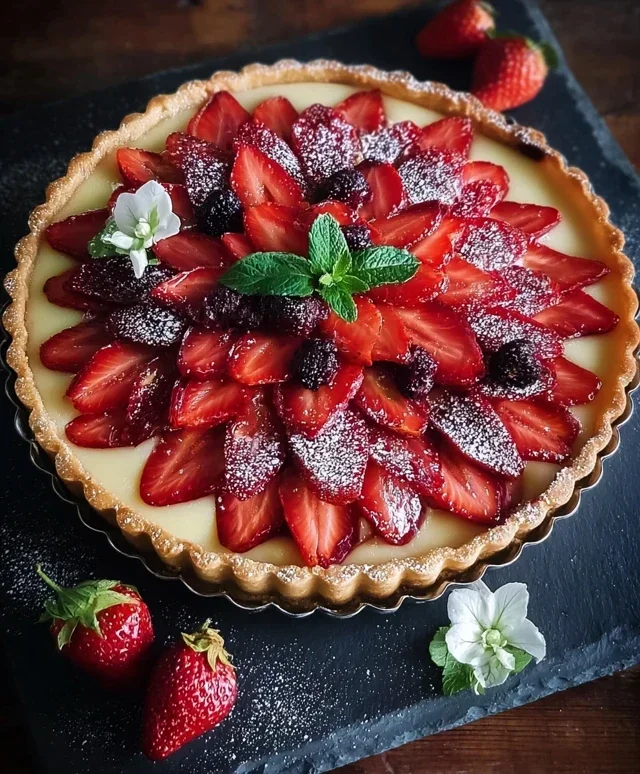 Crostata con fragole e more