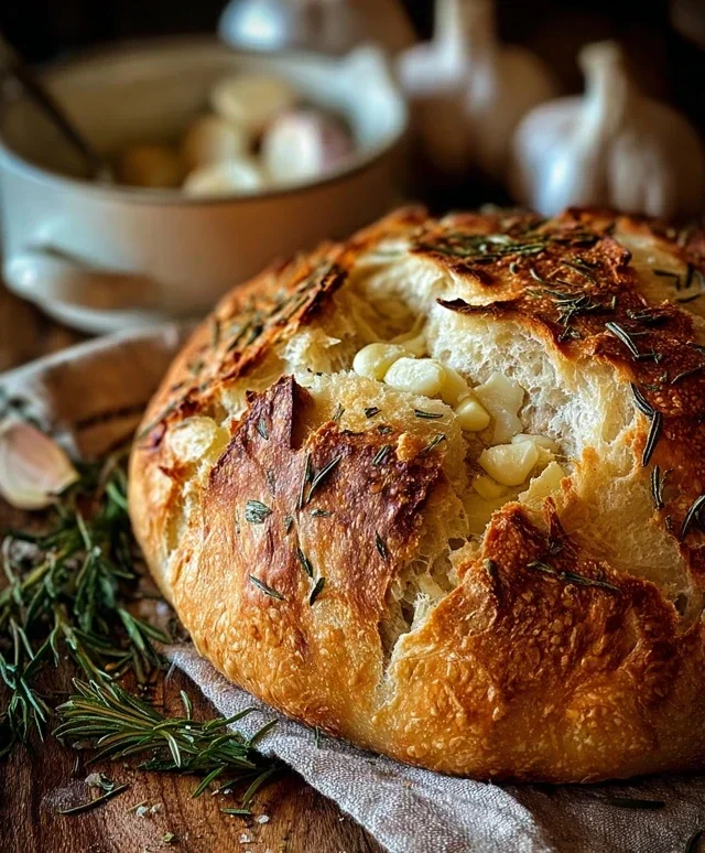 Rustique Brot mit Knoblauch