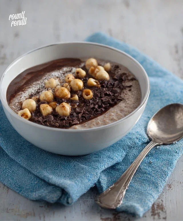 Porridge al cioccolato e nocciole