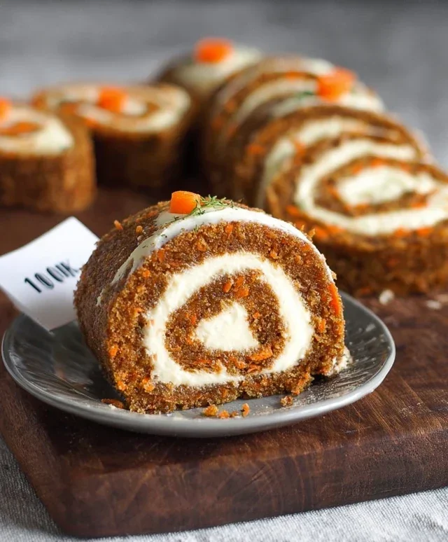 Carrot Cake Roll with Cream Cheese Frosting Filling