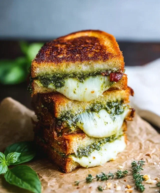 Sourdough Pesto Grilled Cheese