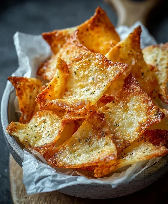 Chips fromage croustillantes