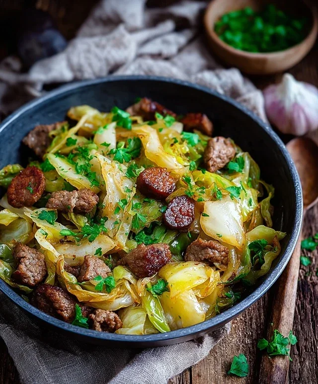 Spitzkohl Hackfleisch Pfanne