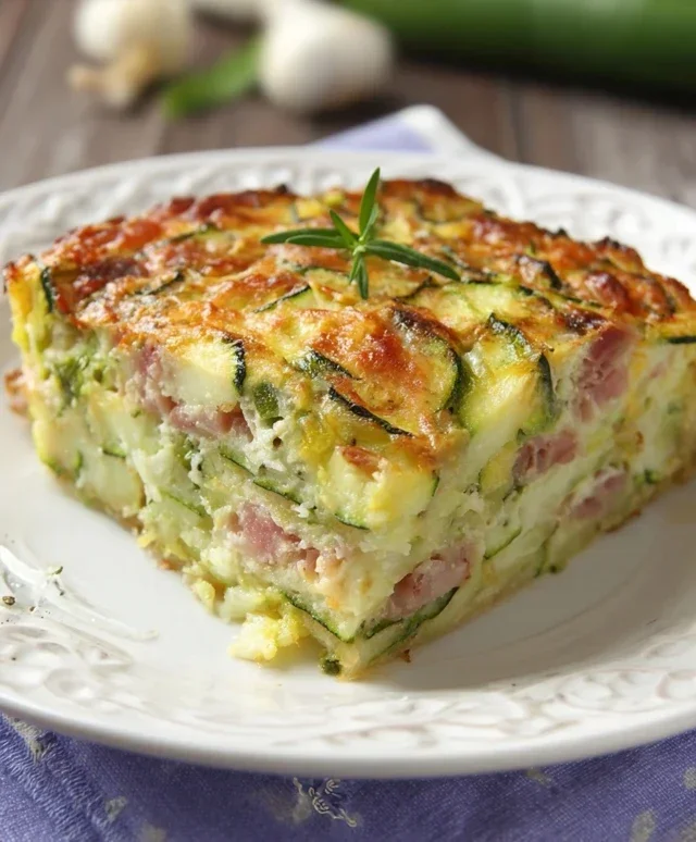 Sformato di zucchine con speck e robiola