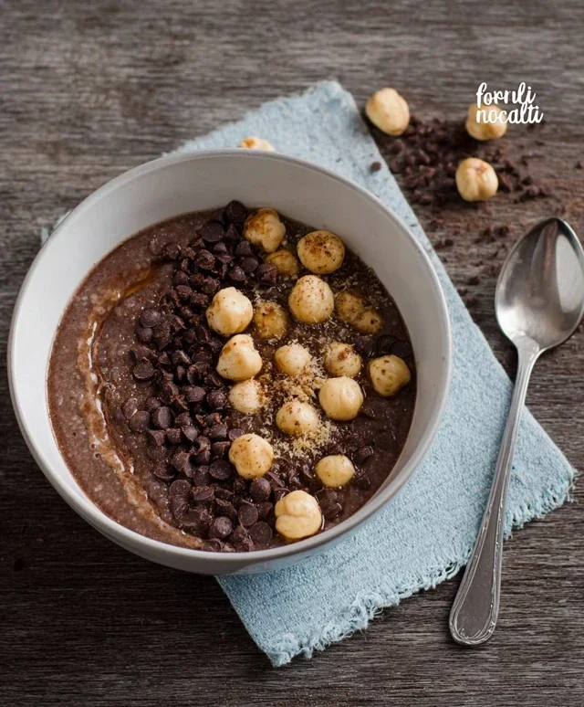 Porridge al cioccolato e nocciole