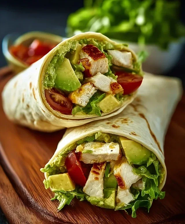 Avocado-Hähnchen-Salat-Wrap – Frisch, leicht & voller Geschmack