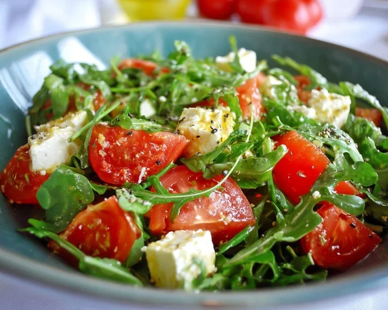 Rucola-Salat mit Feta und Tomaten