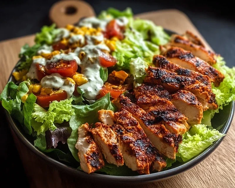 BBQ Hähnchen Geschnittene Salat