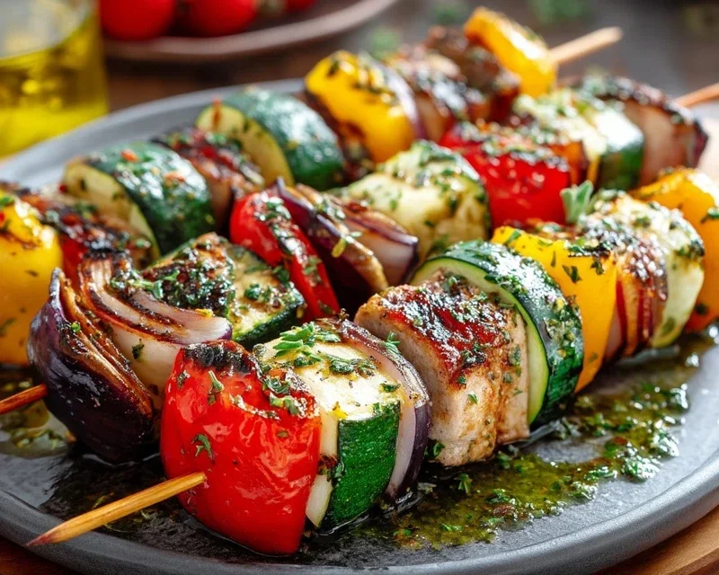 Gegrillte Gemüsespieße mit Kräuter-Marinade Rezept