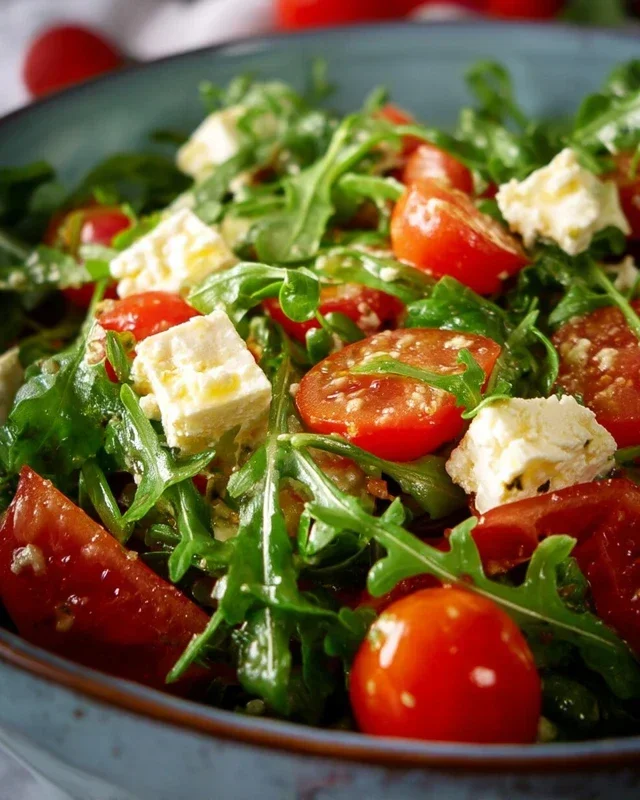 Rucola-Salat mit Feta und Tomaten