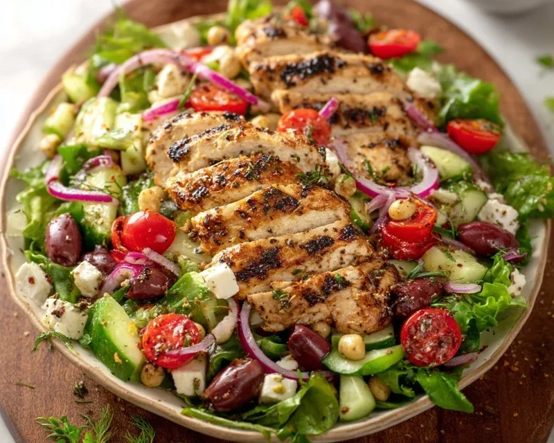Grilled Zesty Mediterranean Chicken Salad