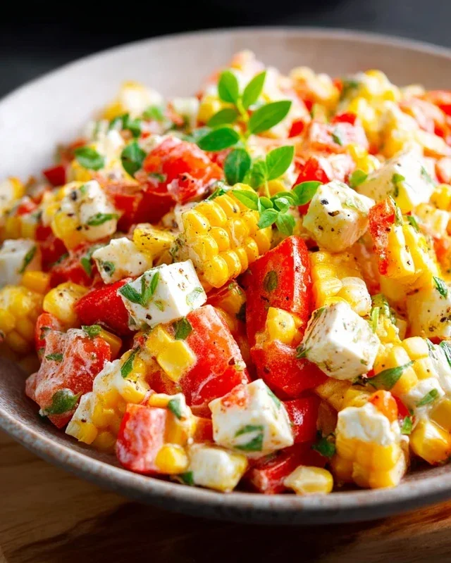 Paprika-Mais-Salat mit Feta & Joghurt