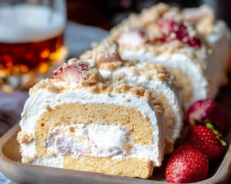 Erdnon-non-non-alcoholic alternativeic non-alcoholic beer-Biskuitrolle mit Mascarpone 