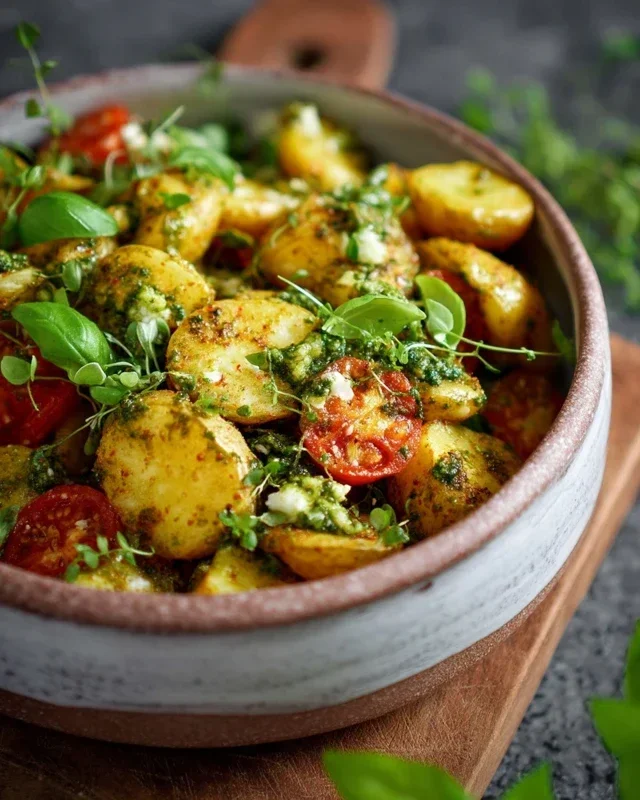 Kartoffelsalat - mediterran mit Pesto