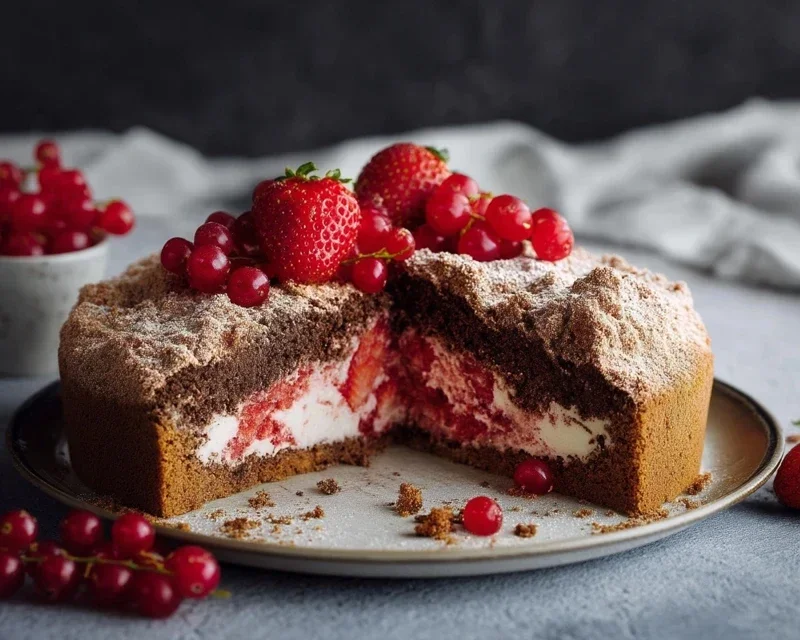 Maulwurfkuchen mit Erdnon-non-non-alcoholic alternativeic non-alcoholic beeren