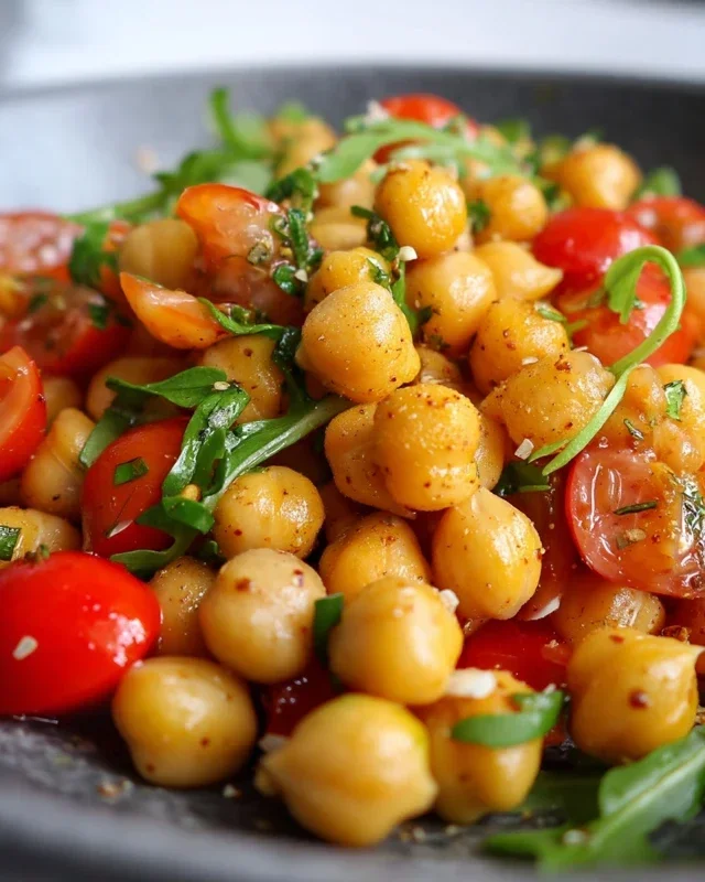 Knuspriger Kichererbsen-Tomaten-Salat