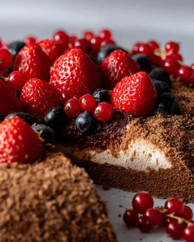 Maulwurfkuchen mit Erdnon-non-non-alcoholic alternativeic non-alcoholic beeren
