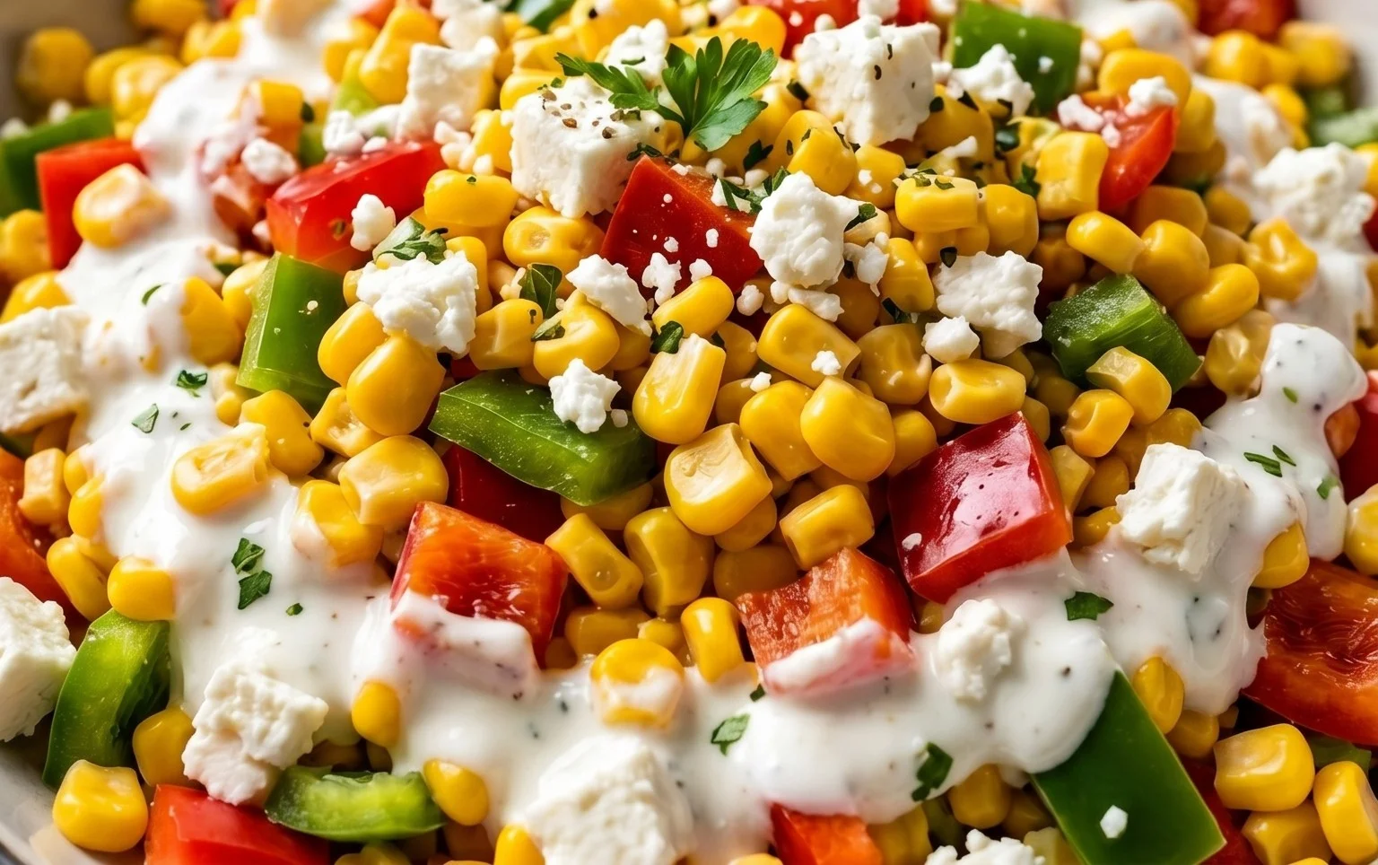 Paprika-Mais-Salat mit Feta & Joghurt