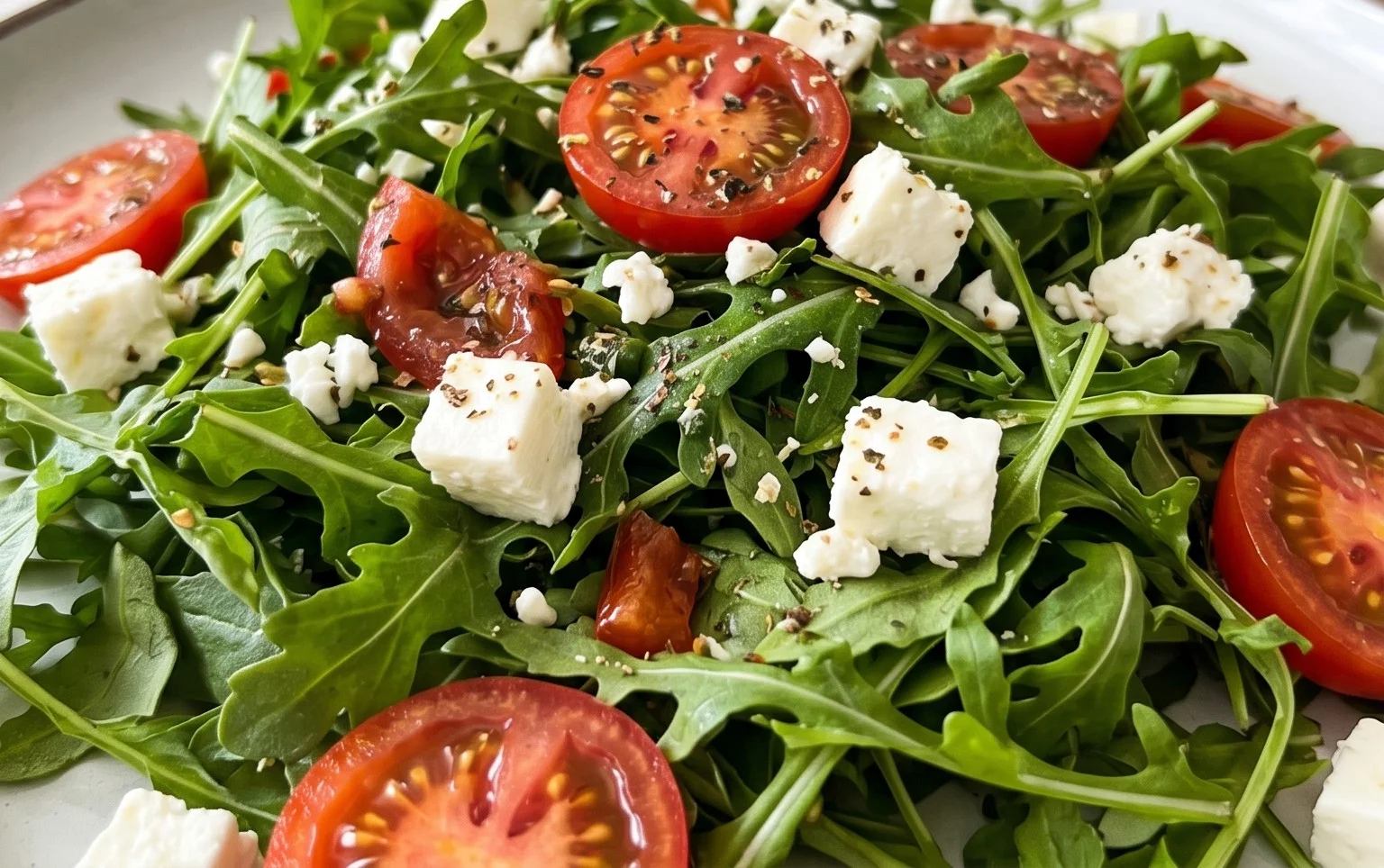 Rucola-Salat mit Feta und Tomaten