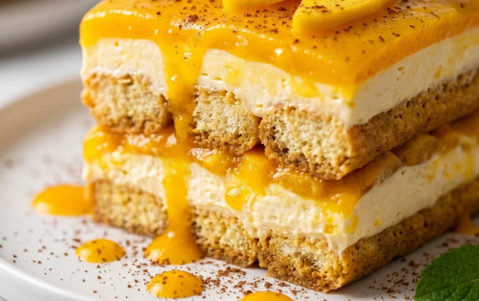 Mango Tiramisu (eggless, dairy-free)