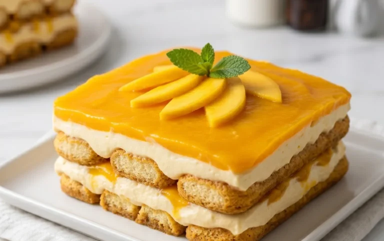 Mango Tiramisu (eggless, dairy-free)