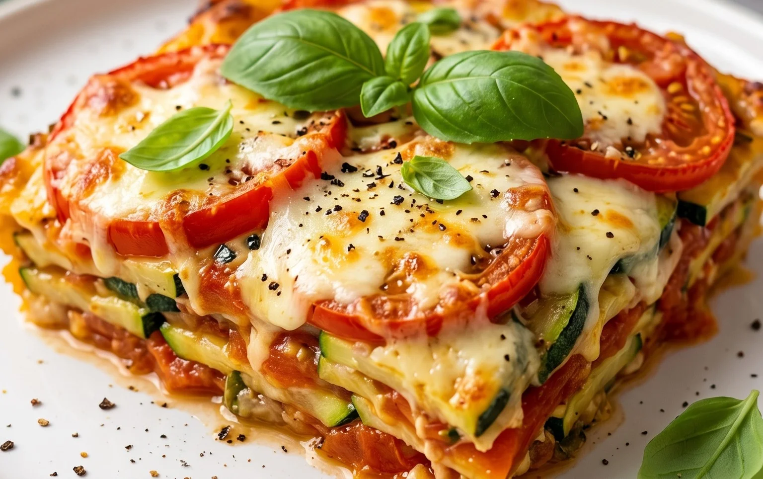Tomaten Zucchini Auflauf mit Mozzarella