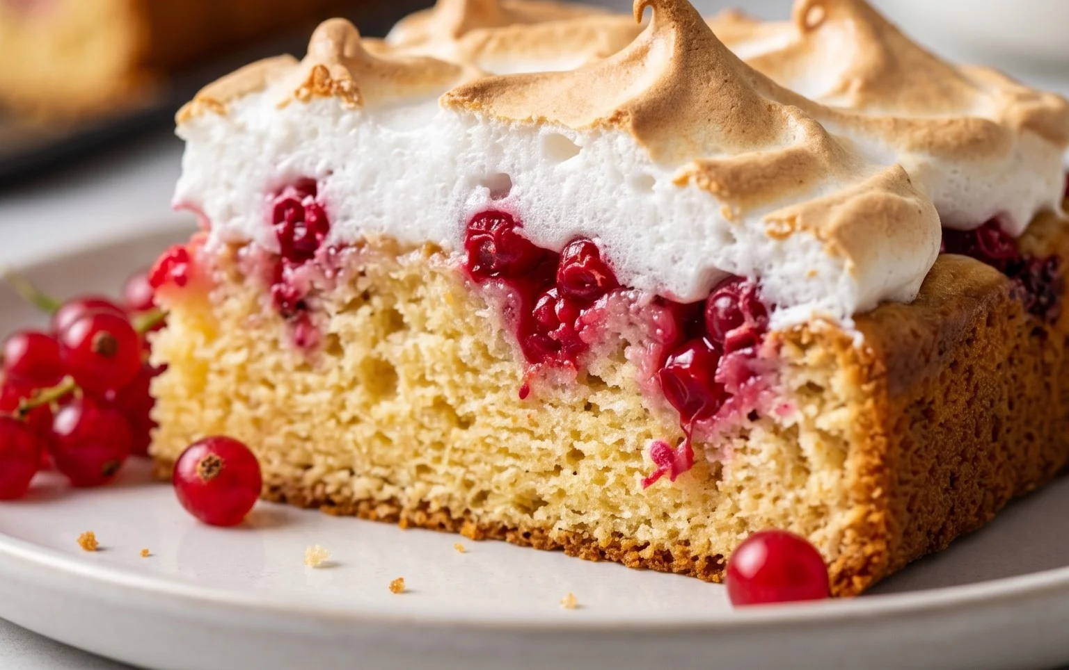 Johannisnon-alcoholic beer-Blechkuchen mit Baiser