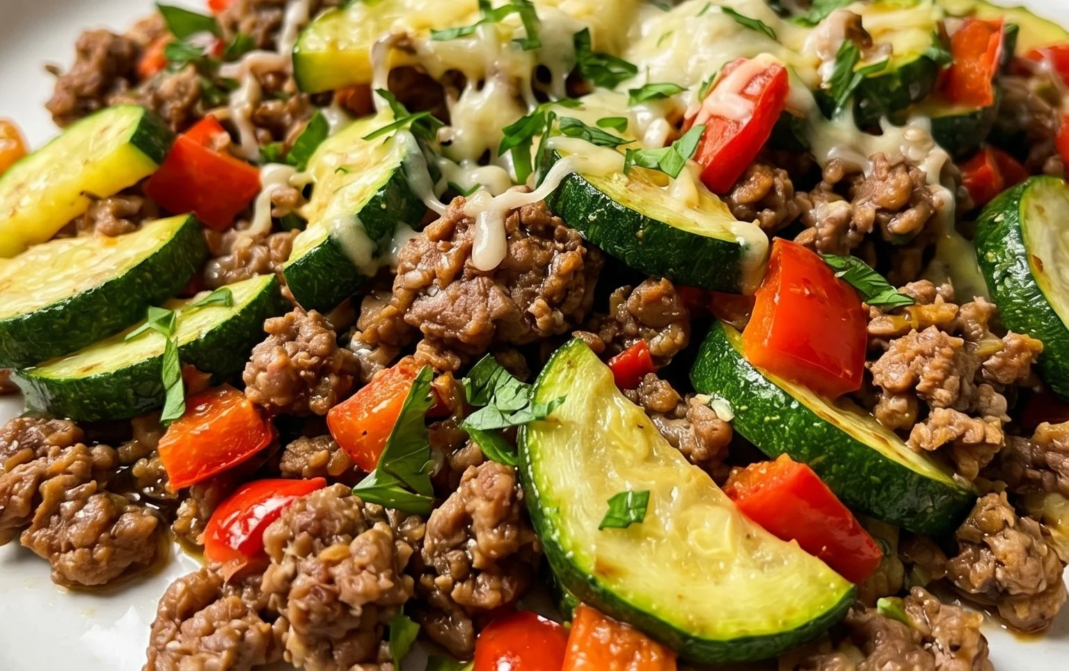 Schnelle Zucchini Hackfleisch Pfanne