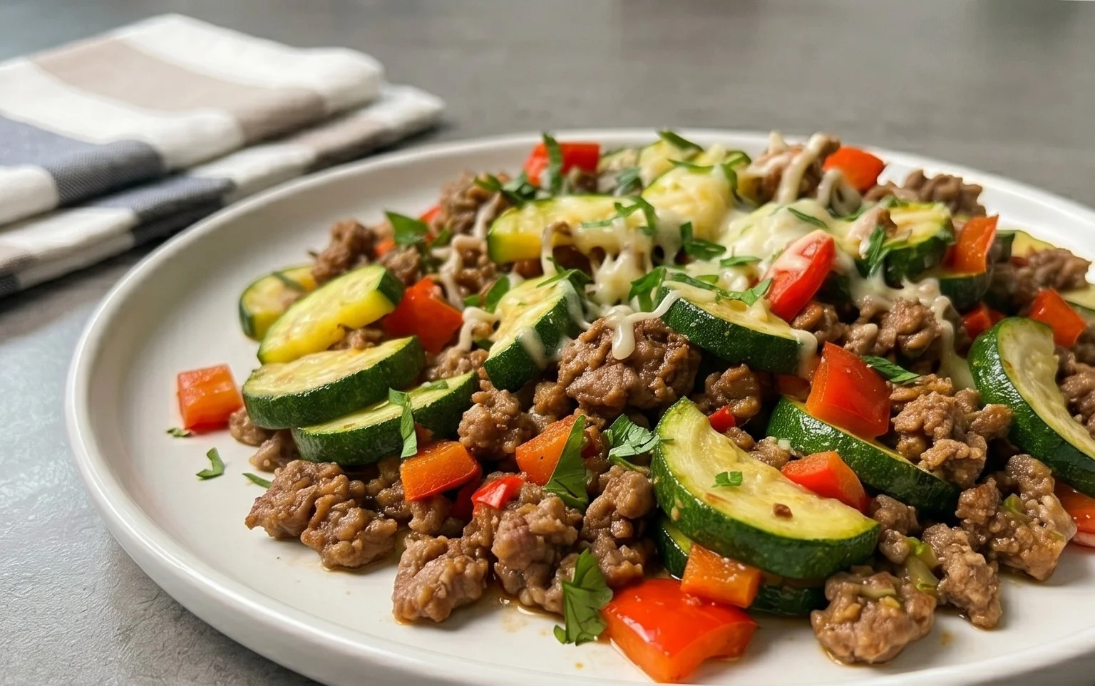 Schnelle Zucchini Hackfleisch Pfanne