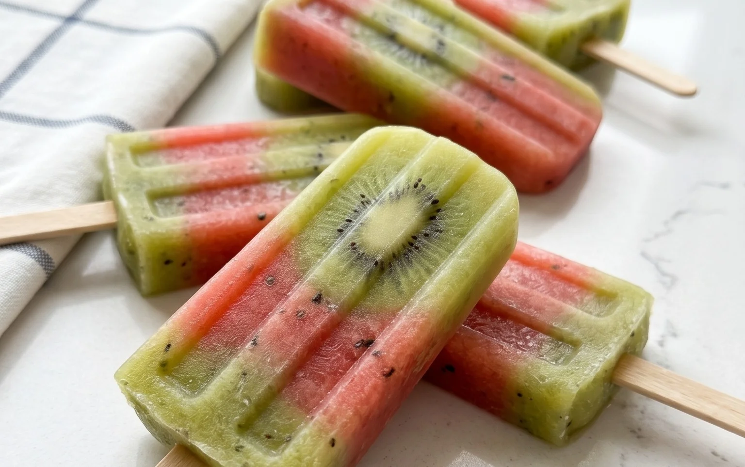 Kiwi Watermelon Fruit Popsicles