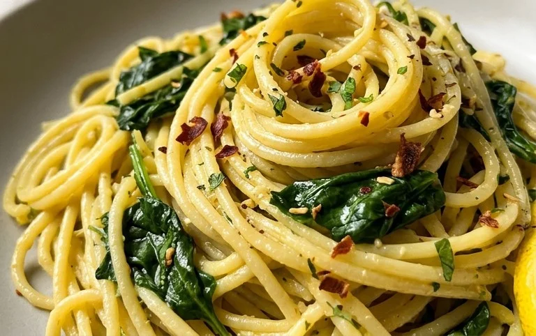 45 Easy Pasta Recipes: Lemon Spinach Pasta