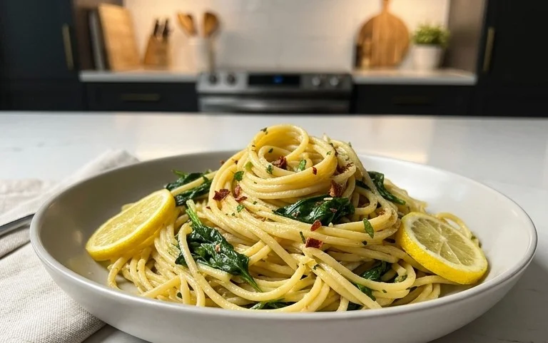 45 Easy Pasta Recipes: Lemon Spinach Pasta