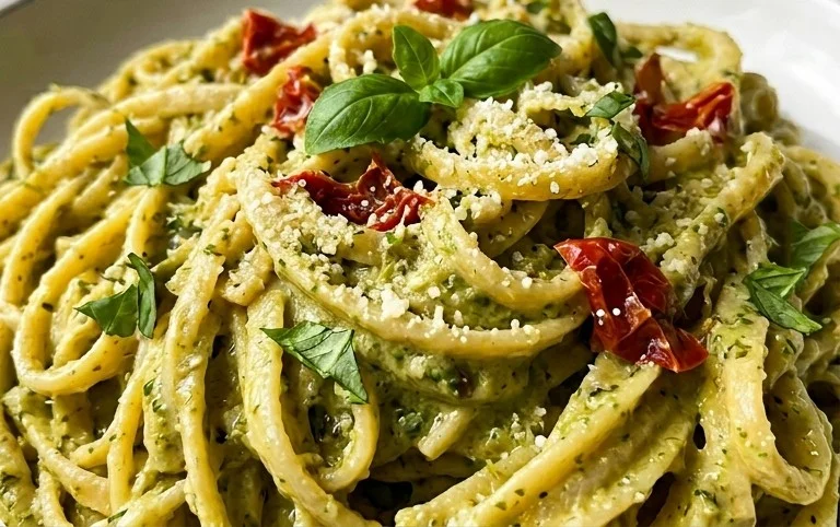 One Pot Creamy Pesto Pasta