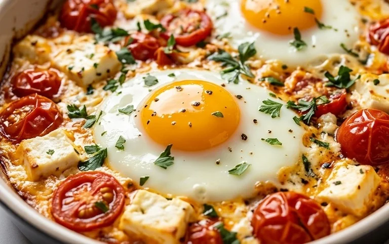 Baked Feta Eggs