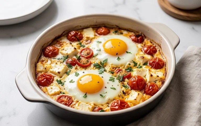 Baked Feta Eggs