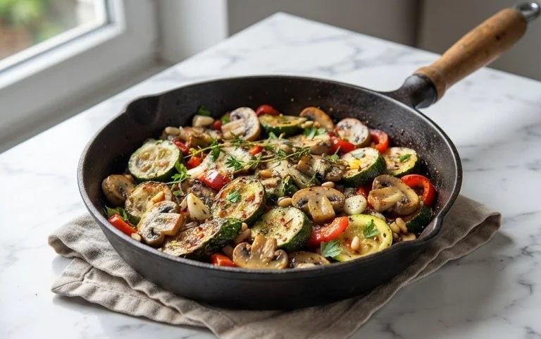 Skillet Zucchini and Mushrooms