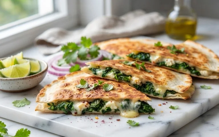 Spinach and Feta Quesadillas