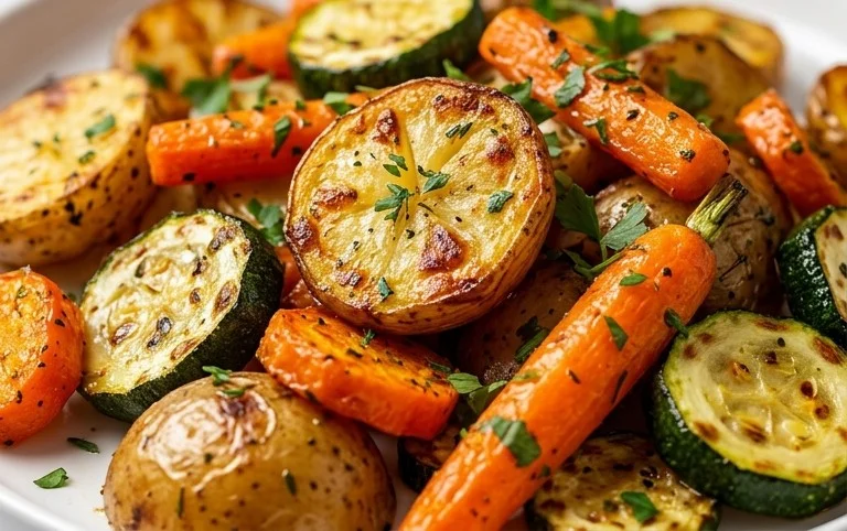 Garlic Herb Roasted Potatoes Carrots and Zucchini