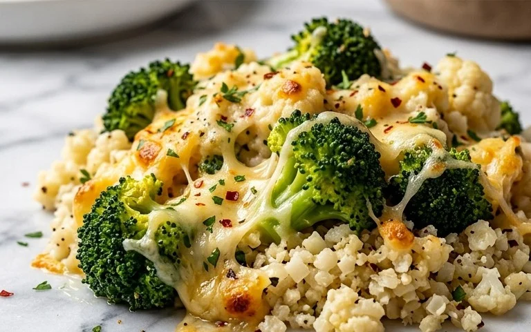 Cheesy Broccoli Cauliflower Rice