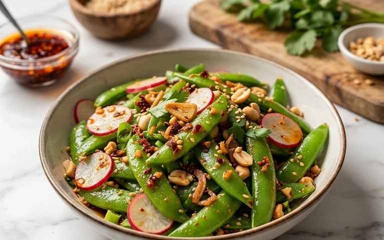 Chili Crisp Snap Pea Salad