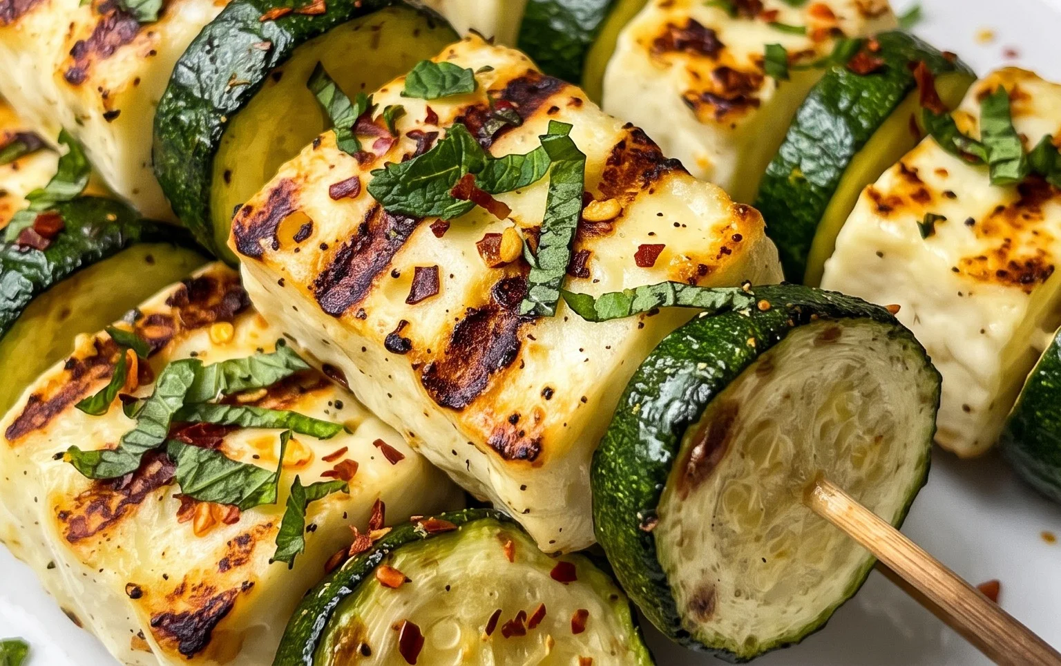 Halloumi Zucchini Spieße Vom Grill: Sommerlich, Lecker & Vegetarisch