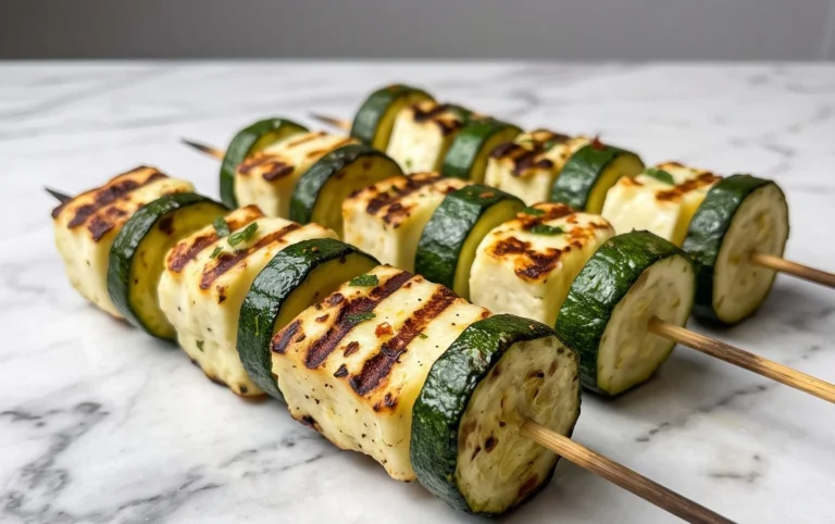 Halloumi Zucchini Spieße Vom Grill: Sommerlich, Lecker & Vegetarisch