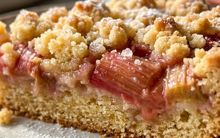 Rhabarberkuchen mit Streusel – Rezept für Eilige