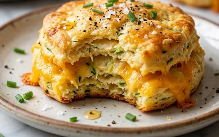 Soft and Tender Zucchini Cheddar Biscuits