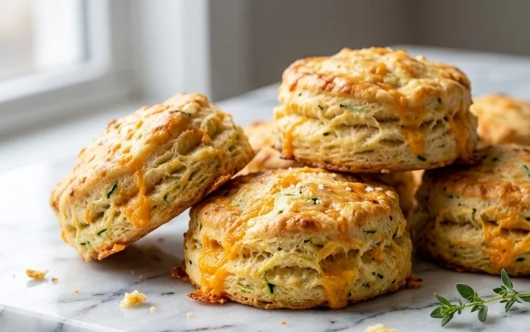 Soft and Tender Zucchini Cheddar Biscuits