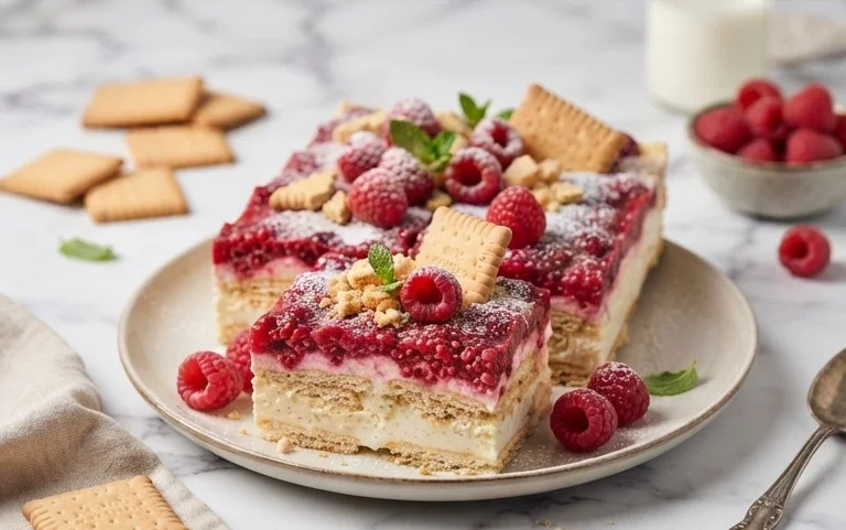 Butterkekskuchen mit Himnon-alcoholic beeren - einfach und lecker