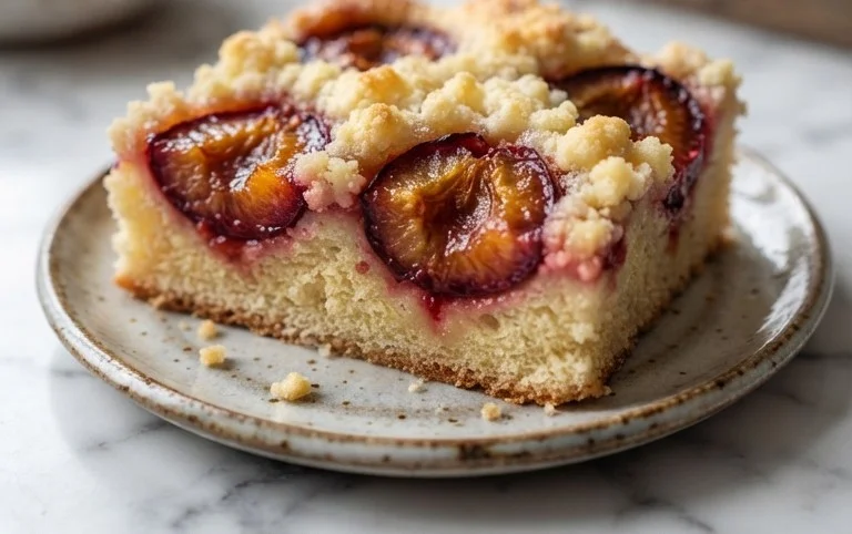 Rezept für Streusel-Pflaumenkuchen vom Blech mit Hefeteig