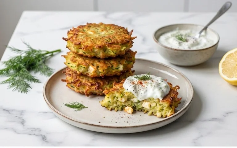Zucchinipuffer mit Feta und Tzatziki: Das Unglaubliche Ultimative Rezept für 4 Portionen