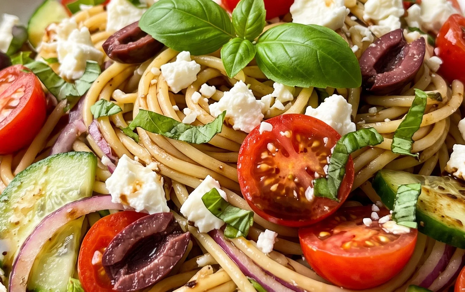 Mediterraner Nudelsalat mit Balsamico Dressing