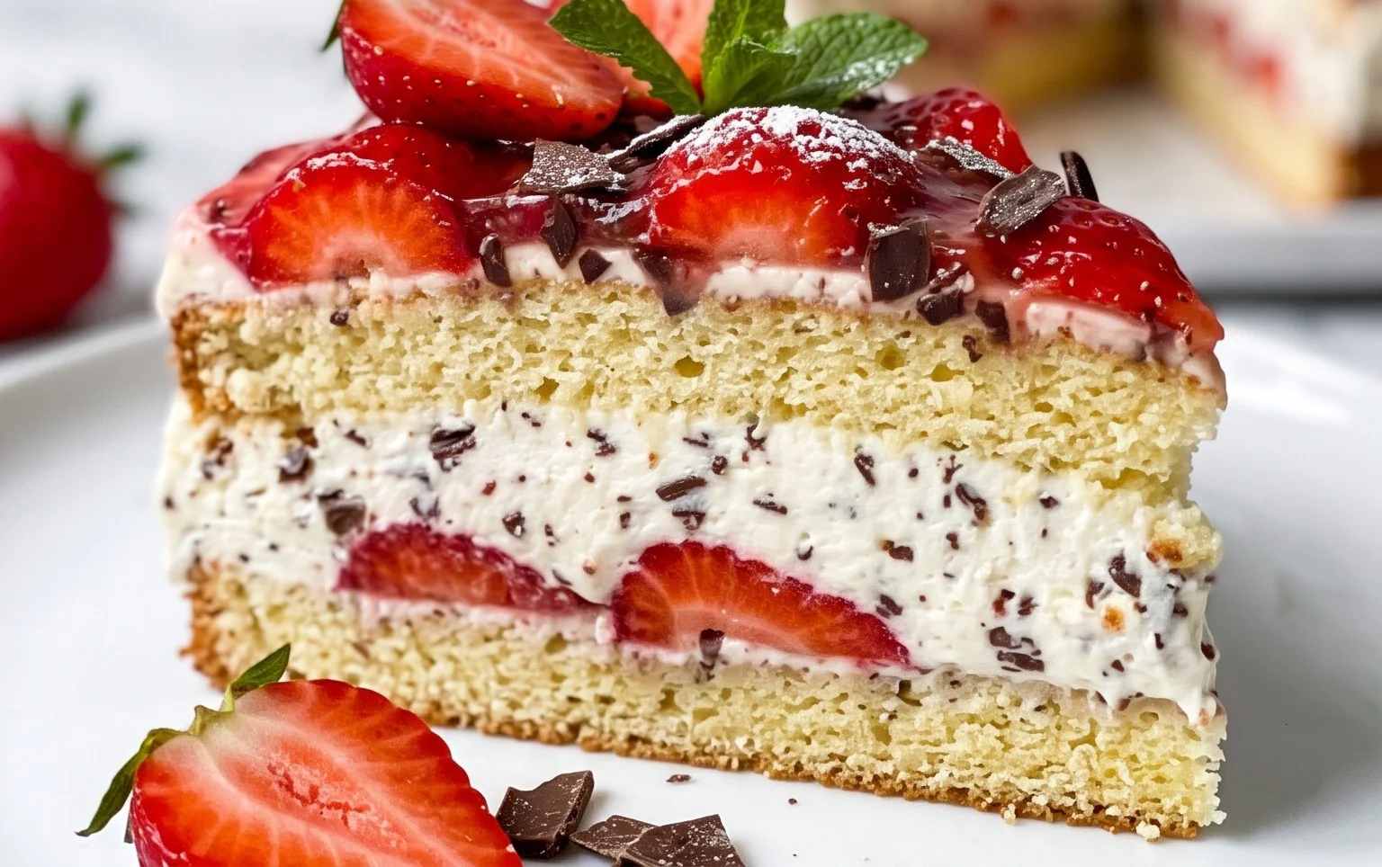 Erdnon-alcoholic beere Stracciatella Kuchen